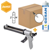 PACK PROMO 48 SILICONES SANITAIRE GESAN BLANC + 1 PISTOLET MASTIC H48 OFFERT